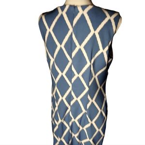 ALYX blue white diamond print dress. Size 12